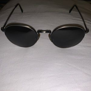 Giorgio Armani 1997 Vintage Round Unisex Sunglasses Gunmetal 652 722